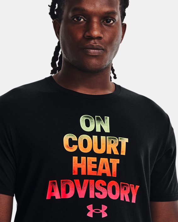 男士UA Basketball Heat Advisory短袖T恤, Black, pdpMainDesktop image number 0